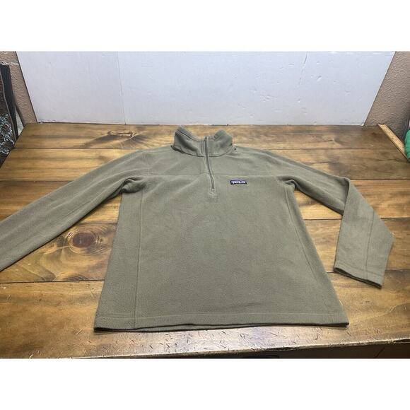 Patagonia Sweater Mens Small Olive Green 1/4 Zip Fleece Outdoor - Picture 1 of 10